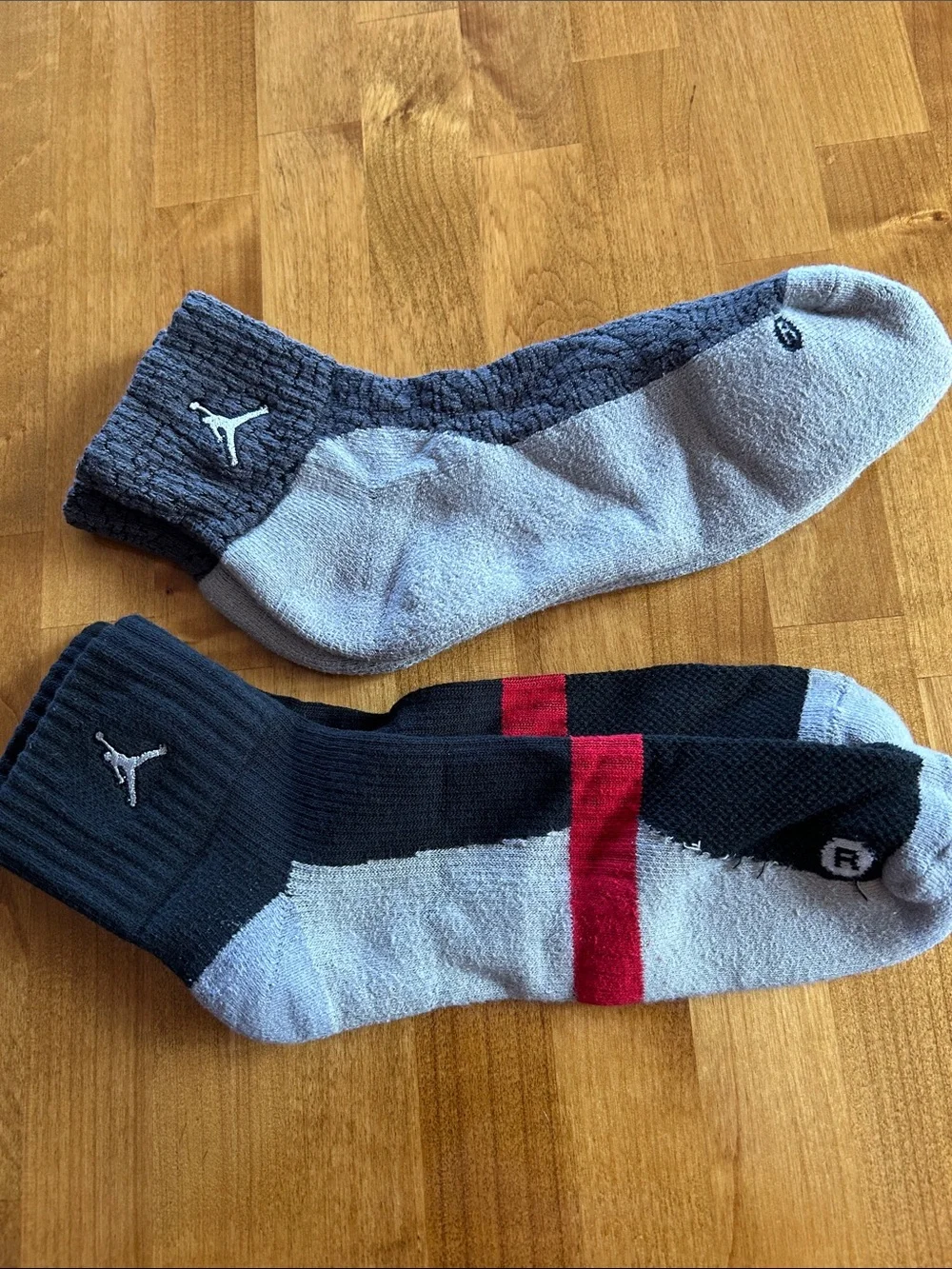 Jordan Gray, Black & Red Athletic Socks - Pair